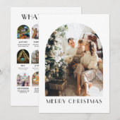 What a Year モダン 12 Photo Chrimas Card シーズンカード (正面/裏面)