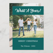 What A Year モダン 2フォトティール(緑がかった色) シーズンカード (正面/裏面)