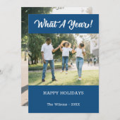 What A Year モダン 2フォトブルー シーズンカード (正面/裏面)