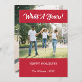 What A Year モダン 2フォトレッド シーズンカード (正面/裏面)