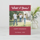 What A Year モダン 2写真Burgundy シーズンカード (スタンド正面)