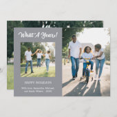 What A Year モダン 3フォトグレー シーズンカード (正面/裏面)