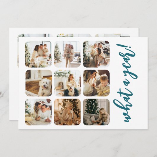 What a Year 12写真と文字 パーソナライズされた シーズンカード (正面/裏面)