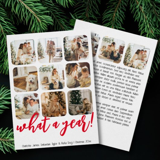 What a Year 12写真と文字 パーソナライズされた シーズンカード