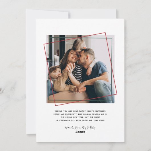 What A Year | 12枚の写真を使ったクリスマスホリデーコラージュ シーズンカード (裏面)