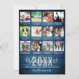 What A Year 12 Photo Collage Captions Blue Wood シーズンカード