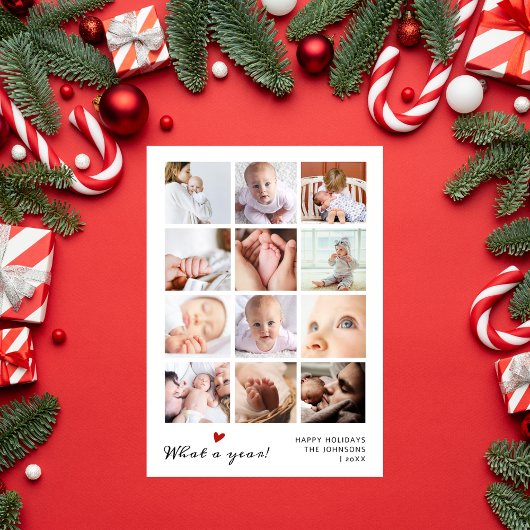 What A Year 12 Photo Collage New Baby Christmas シーズンカード