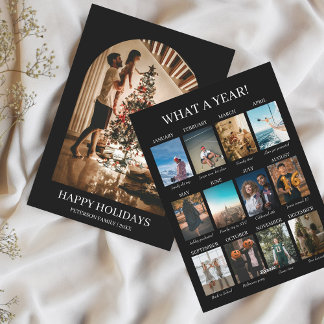 What a Year 12 Photos Christmas Minimalist モダン シーズンカード
