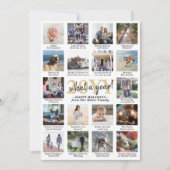 What a Year 18フォトコラージュ&キャプション金ゴールド白 シーズンカード (正面)