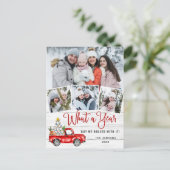 What a Year 2020 Crismas Red Farm Truck 4 Photo ポストカード (スタンド正面)