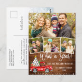 What a Year 2020 Crismas Red Farm Truck 4 Photo ポストカード (正面/裏面)