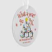 What A Year 2021トイレおもしろい紙家族の写真 オーナメント (正面)