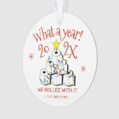 What A Year 2021トイレおもしろい紙家族の写真 オーナメント (正面)