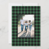 What A Year 2 Photo Christmas Green Buffalo Check シーズンカード (裏面)