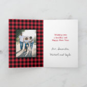 What A Year 2 Photo Christmas Red Buffalo Check シーズンカード (内部)