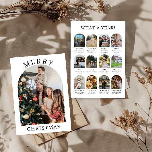What A Year Card Photo Collageクリスマスカード 招待状