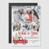 What a Year Christmas 4 Photo Magnetic Card (正面/裏面)