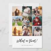 What a Year Christmas 9 Photo Collage Family シーズンカード (正面)