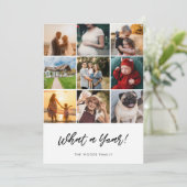 What a Year Christmas 9 Photo Collage Family シーズンカード (スタンド正面)
