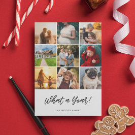 What a Year Christmas 9 Photo Collage Family シーズンカード