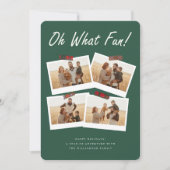 What a Year Christmas Four Family Photo Collage シーズンカード (正面)