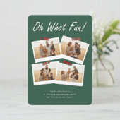 What a Year Christmas Four Family Photo Collage シーズンカード (スタンド正面)