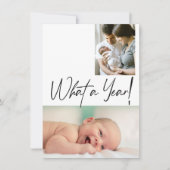 What a Year Christmas Photos Birth Announcement シーズンカード (正面)