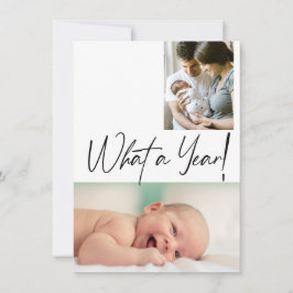 What a Year Christmas Photos Birth Announcement シーズンカード