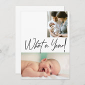 What a Year Christmas Photos Birth Announcement シーズンカード (正面/裏面)