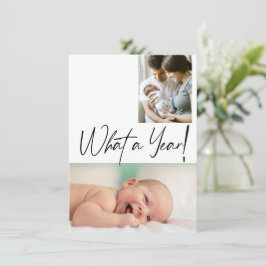 What a Year Christmas Photos Birth Announcement シーズンカード