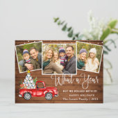 What a Year Christmas Red Farm Truck 3写真 シーズンカード (スタンド正面)