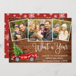 What a Year Christmas Red Farm Truck 3写真 シーズンカード