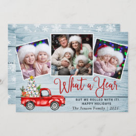 What a Year Christmas Red Farm Truck 3写真 シーズンカード