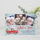 What a Year Christmas Red Farm Truck 3写真 シーズンカード (スタンド正面)