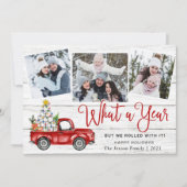What a Year Christmas Red Farm Truck 3写真 シーズンカード (正面)