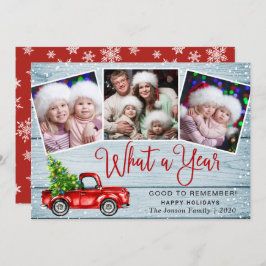 What a Year Christmas Red Farm Truck 3写真 シーズンカード