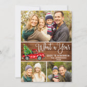 What a Year Christmas Red Farm Truck 3写真 シーズンカード (正面)