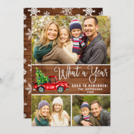 What a Year Christmas Red Farm Truck 3写真 シーズンカード