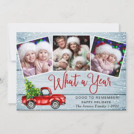 What a Year Christmas Red Farm Truck 3写真 シーズンカード