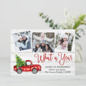 What a Year Christmas Red Farm Truck 3写真 シーズンカード (スタンド正面)