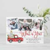 What a Year Christmas Red Farm Truck 3写真 シーズンカード (スタンド正面)
