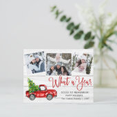 What a Year Christmas Red Farm Truck 3写真 ポストカード (スタンド正面)