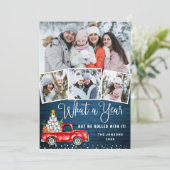 What a Year Christmas Red Farm Truck 4写真 シーズンカード (スタンド正面)