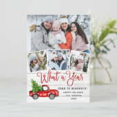 What a Year Christmas Red Farm Truck 4写真 シーズンカード (スタンド正面)