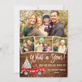 What a Year Christmas Red Farm Truck 4写真 シーズンカード (正面)