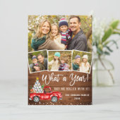 What a Year Christmas Red Farm Truck 4写真 シーズンカード (スタンド正面)