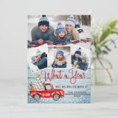 What a Year Christmas Red Farm Truck 4写真 シーズンカード (スタンド正面)