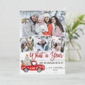 What a Year Christmas Red Farm Truck 4写真 シーズンカード (スタンド正面)