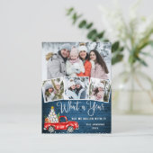 What a Year Christmas Red Farm Truck 4写真 ポストカード (スタンド正面)