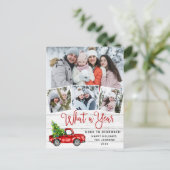 What a Year Christmas Red Farm Truck 4写真 ポストカード (スタンド正面)